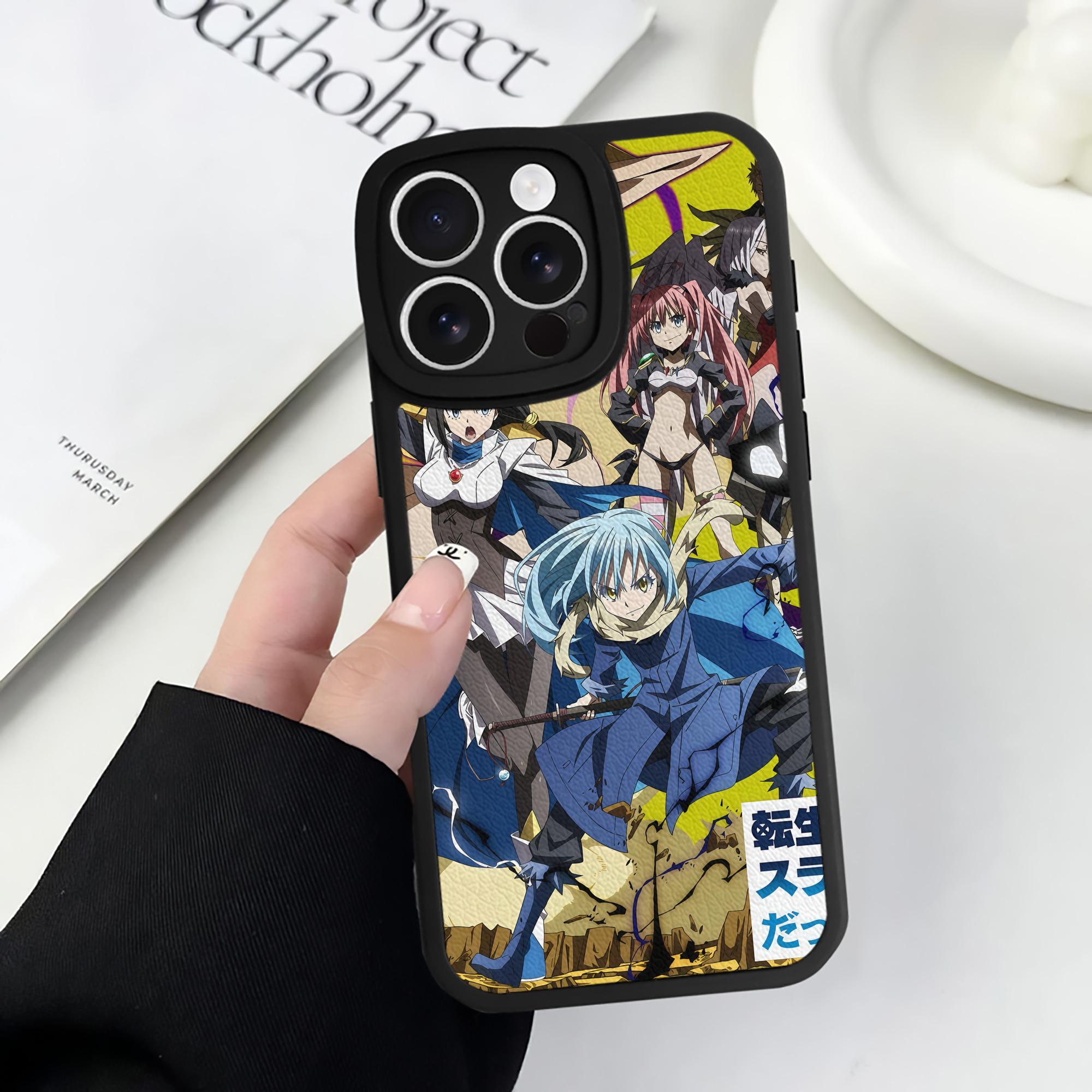 （画像用） 転スラ Regarding Reincarnated to Slime 【iPhone 16シリーズ対応】シリコンスマホケース（レザー調） 材質：シリコン